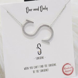 Sideways Initial " S "One and Only Necklaces - SV